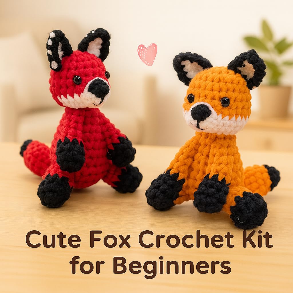 LOLCROCHET Kit de ganchillo Fox para principiantes y adultos