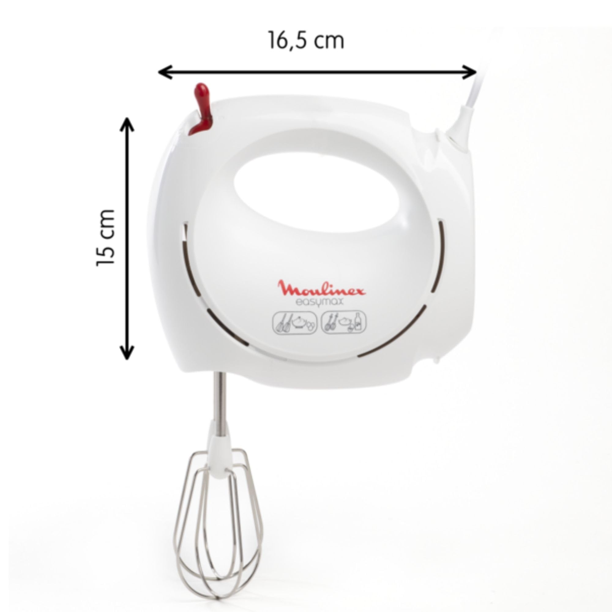 Moulinex Easy Max HM2501B1 - Batidora Amasadora de 200 W con 5 Velocidades. Incluye varillas batidoras y amasadoras