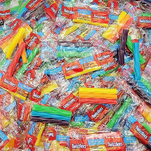 Twizzlers Twists Rainbow Chewy Licorice Candy - Snacks Size Bulk Twizzlers -Triple Twist Pack Individually Wrapped (1 Pound) #TOP19