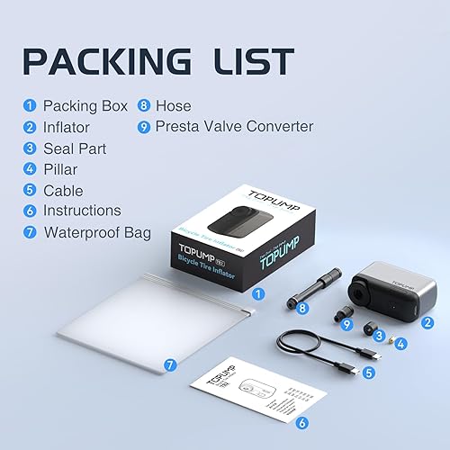 Miniatura 7 de Mini bomba eléctrica para bicicleta, bomba de aire portátil de 120 PSI, bomba de neumático de bicicleta pequeña recargable con válvulas Shrader y