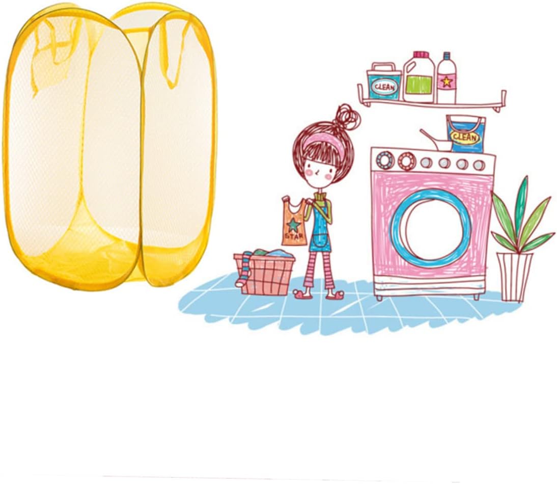 Pop up Laundry Hamper with Wire Bracket, Nylon Steel Foldable Basket