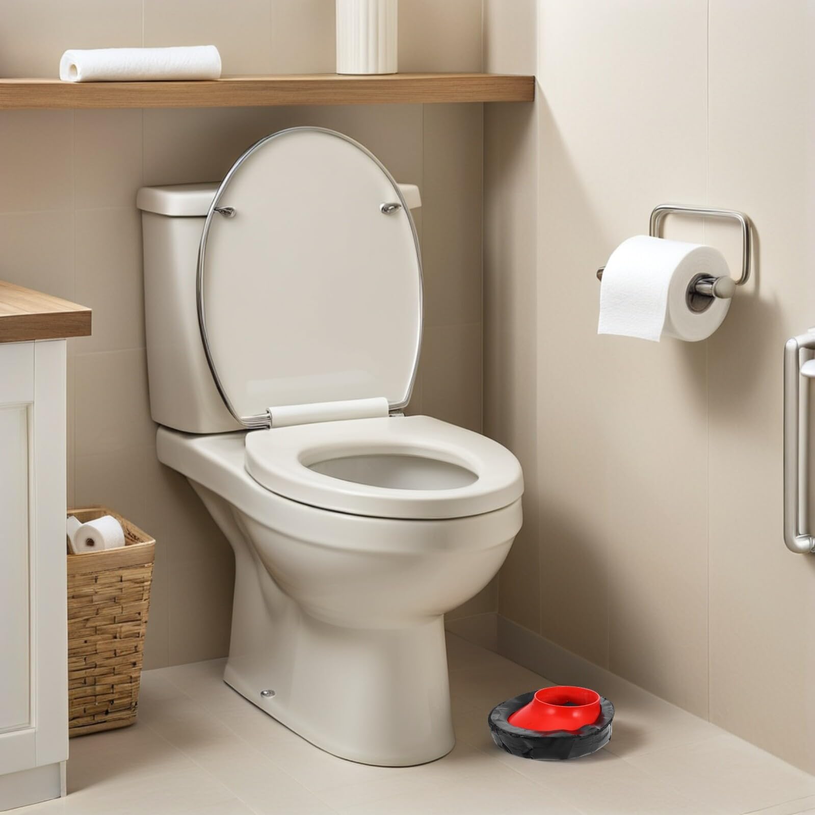 Flangia di Spostamento Wc in Abs e Gomma 2 Pezzi, Guarnizione