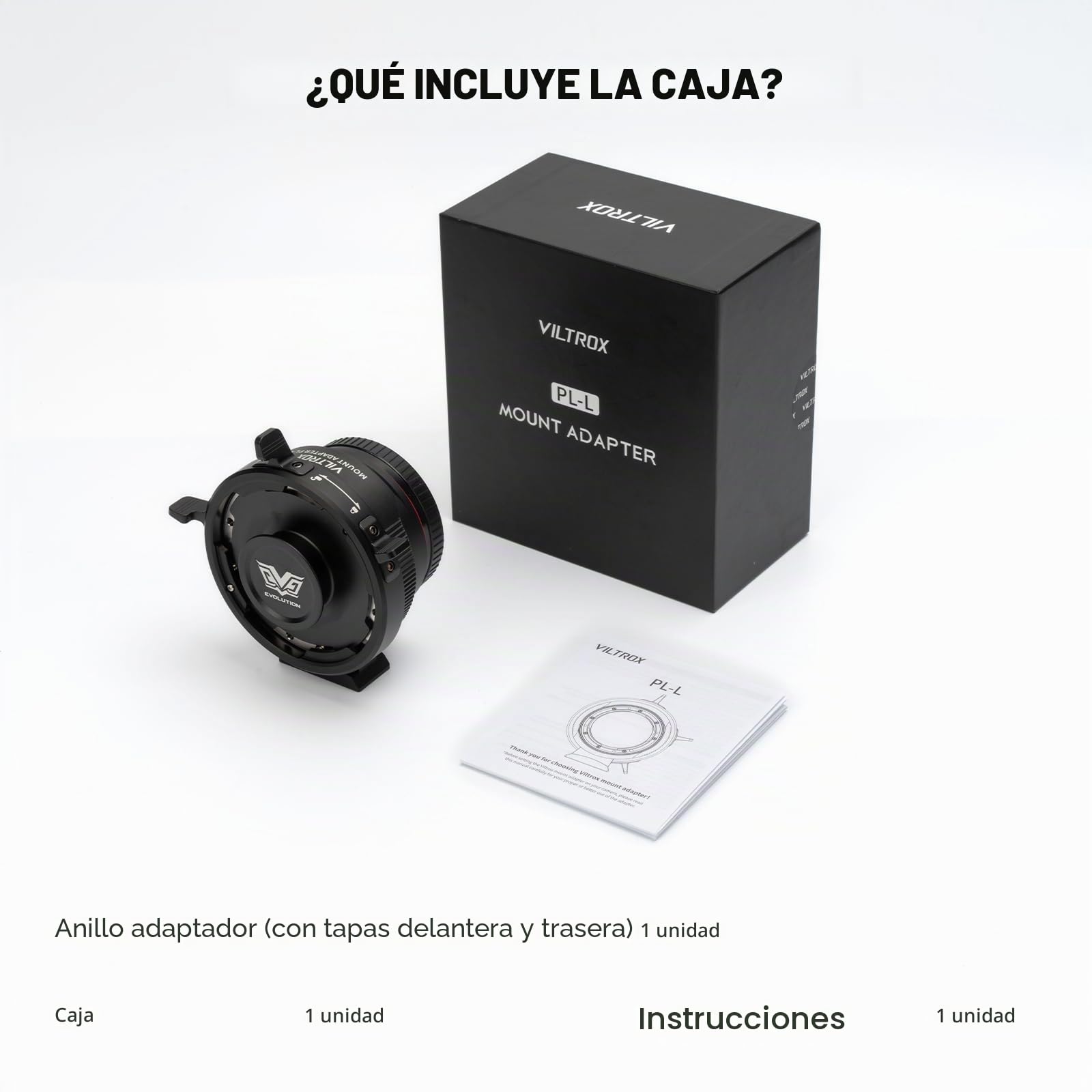VILTROX PL-L Adaptador Lente Enfoque Manual Electrónico PL-L Adaptador MF Convertidor para Lente de Montura PL a Cámara de Montura L Panasonic S1 S1R S1H S5/Leica SL SL2 CL TL/Sigma fp L