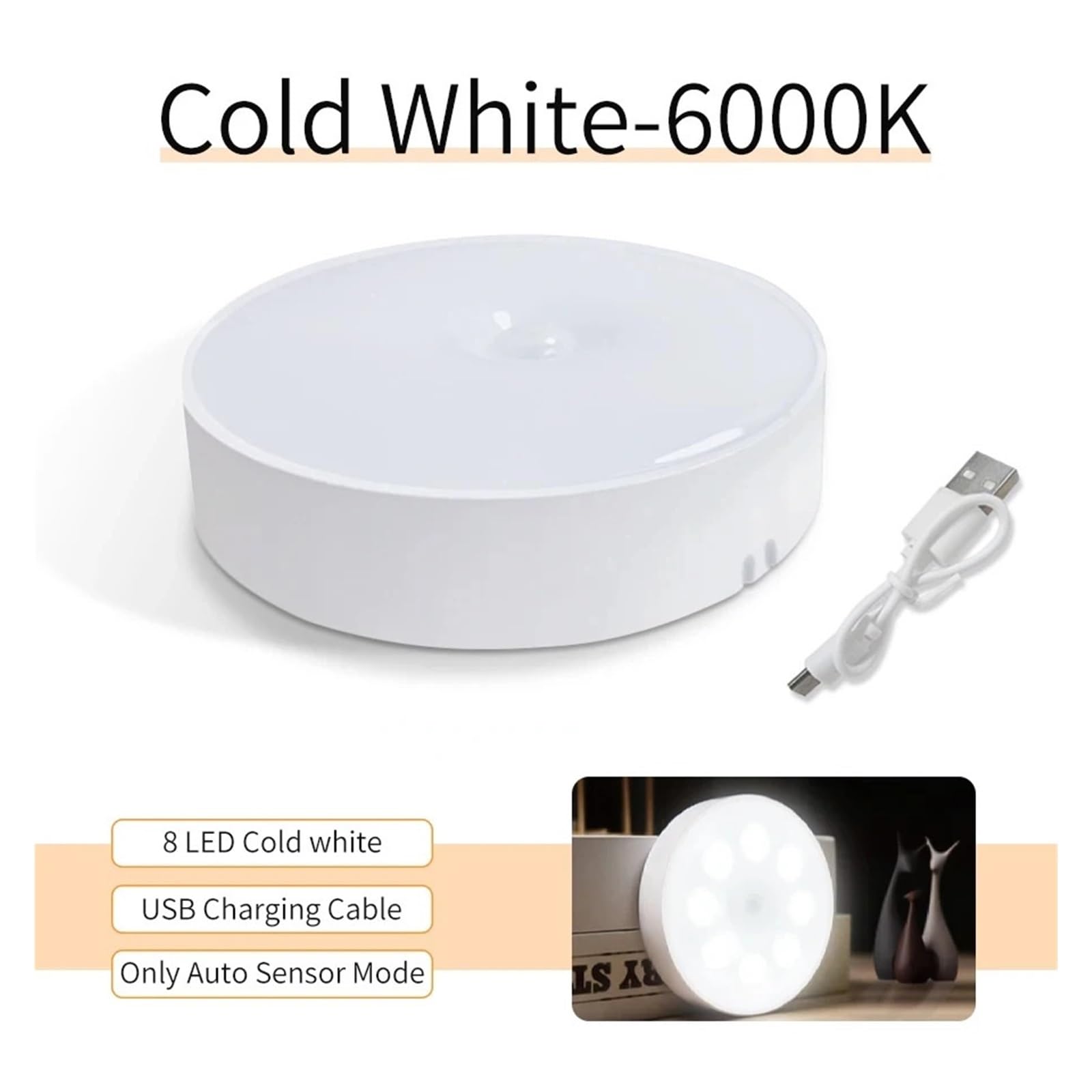 1/2/4 pezzi sensore di movimento ricaricabile luce notturna a LED decorazione della parete lampada da notte for camera da letto luci for armadio da cucina luce notturna for bambini
