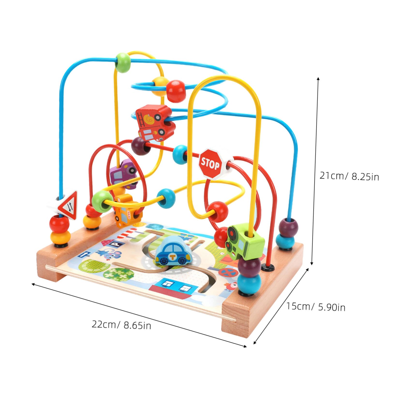Giocattolo Maze di Perline Rotonde in Legno e Ferro per Ragazzo Ragazza | 1 Pezzo, Tema Mare e Traffico, Esercita la Flessibilità delle Dita, Intrattiene Percorso Cognitivo