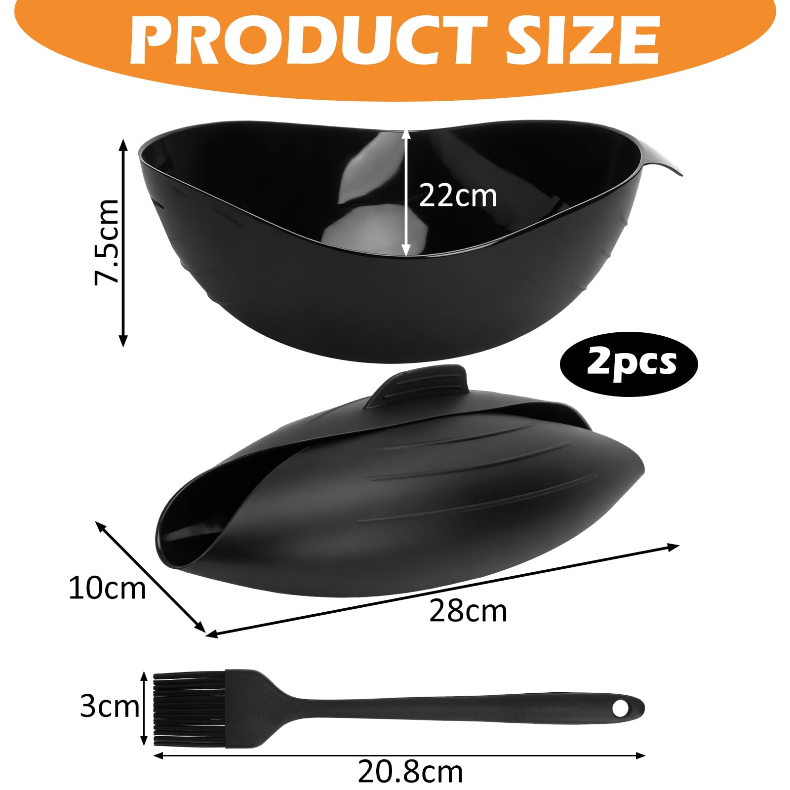 2 silikonowe formy do chleba z pędzlem, 22 x 7,5 cm 3 w 1, miska do ciasta, kosz fermentacyjny, forma do chleba, nieprzywierająca forma do mieszania, gotowania na parze, pieczenia w piekarniku