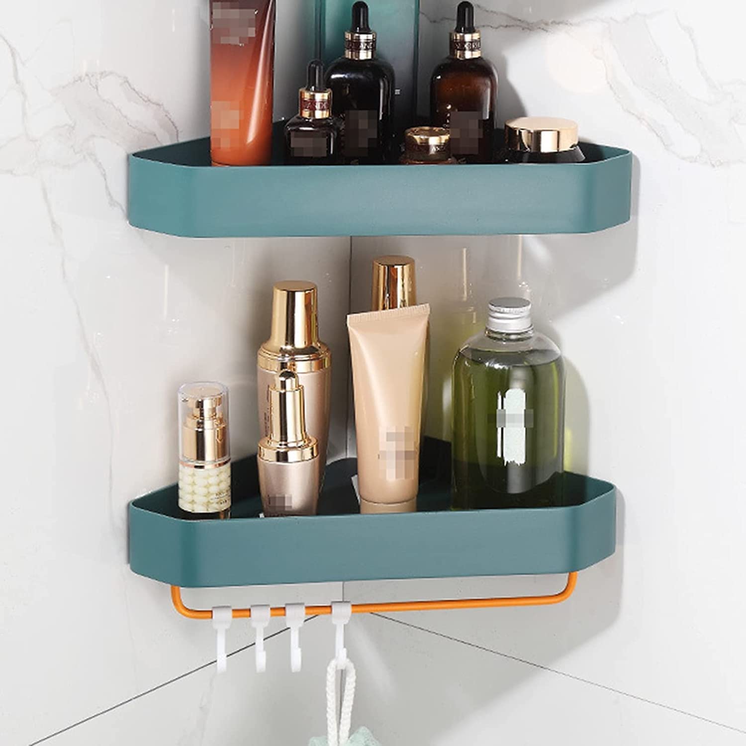 ROFRA Corner Shower Caddy Bathroom Shower Shelf Storage Basket Wall Mounted Organizer for Shampoo Conditioner Plastic Shower Rack