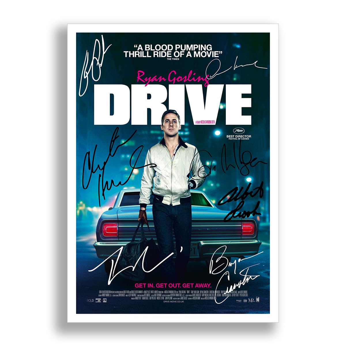 Mounted Gifts Drive Cast Signed A4 Poster Photo Print Framed Autograph Gift Movie Film Ryan Gosling (A4 Poster Only)