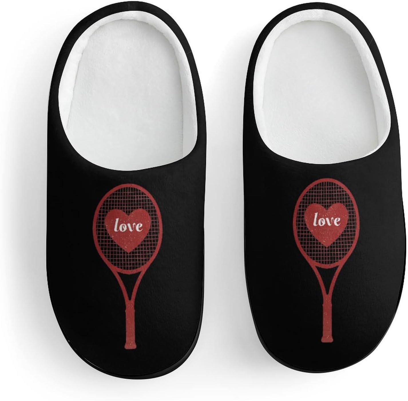 Love Tennis Cute Cotton Slippers Anti-slip House Shoes Funny Slipper Indoor Outdoor