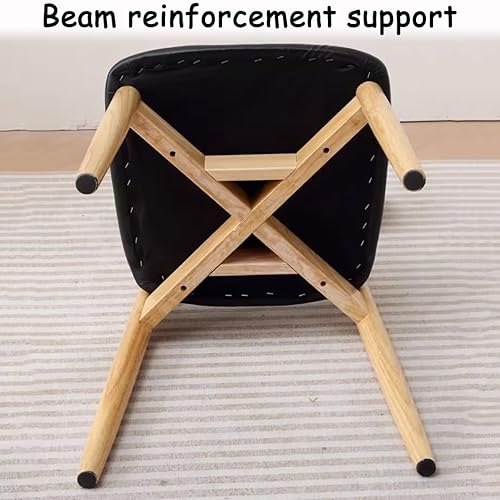 Miniatura 8 de YVYKFZD Sillas de comedor de madera maciza, juego de sillas de comedor sin brazos, sillas de cocina tapizadas de cuero, cómoda silla auxiliar con