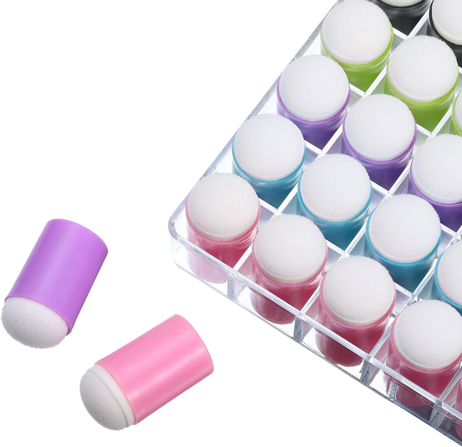 PATIKIL Finger Sponge Daubers, 40 Pack Finger Painting Sponge Set Craft Drawing Sponge Dauber for Art Ink Crafts Card Making Chalk