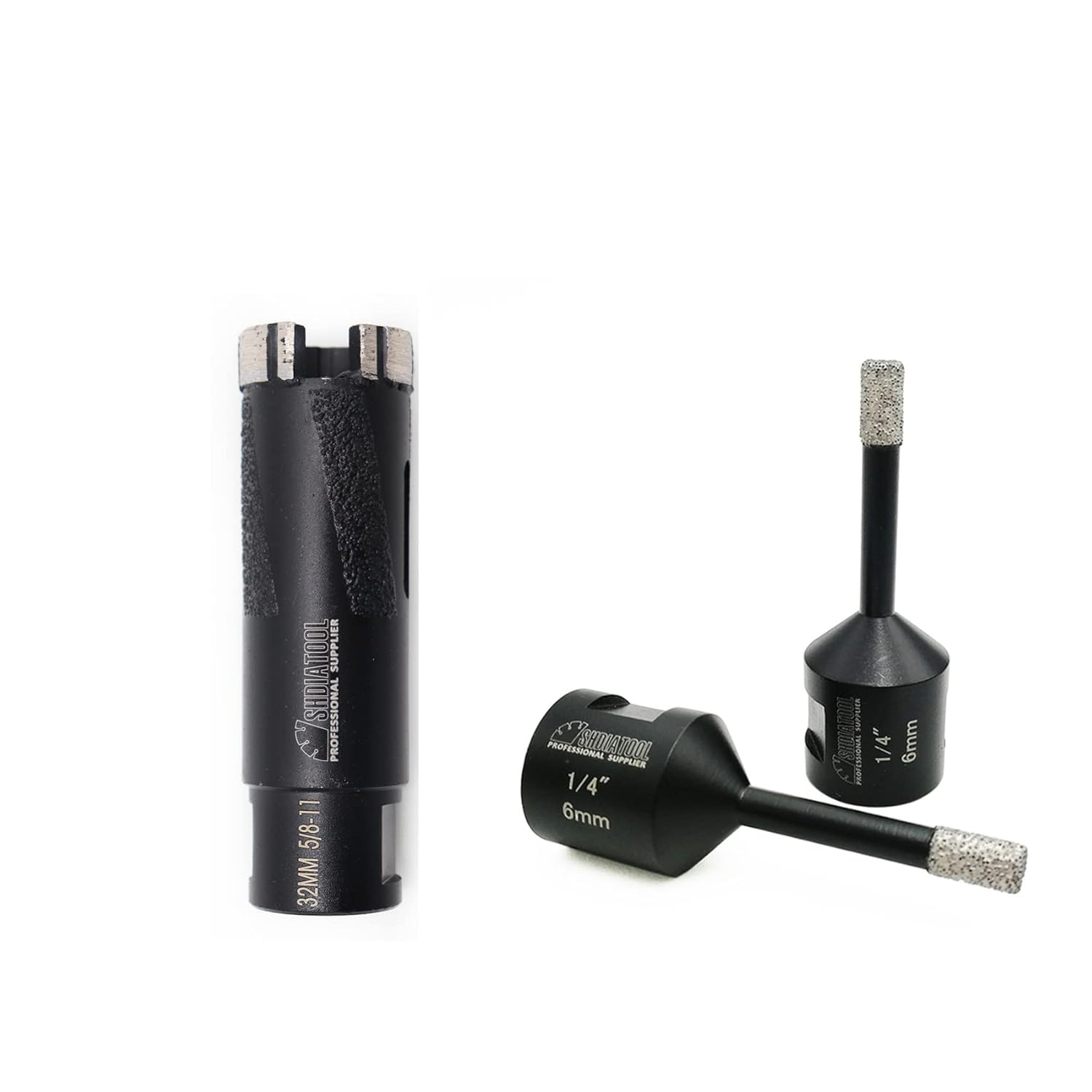 1-3/8 Inch Diamond Granite Core Drill Bits Plus SHDIATOOL 1/4-inch Tile Hole Saw