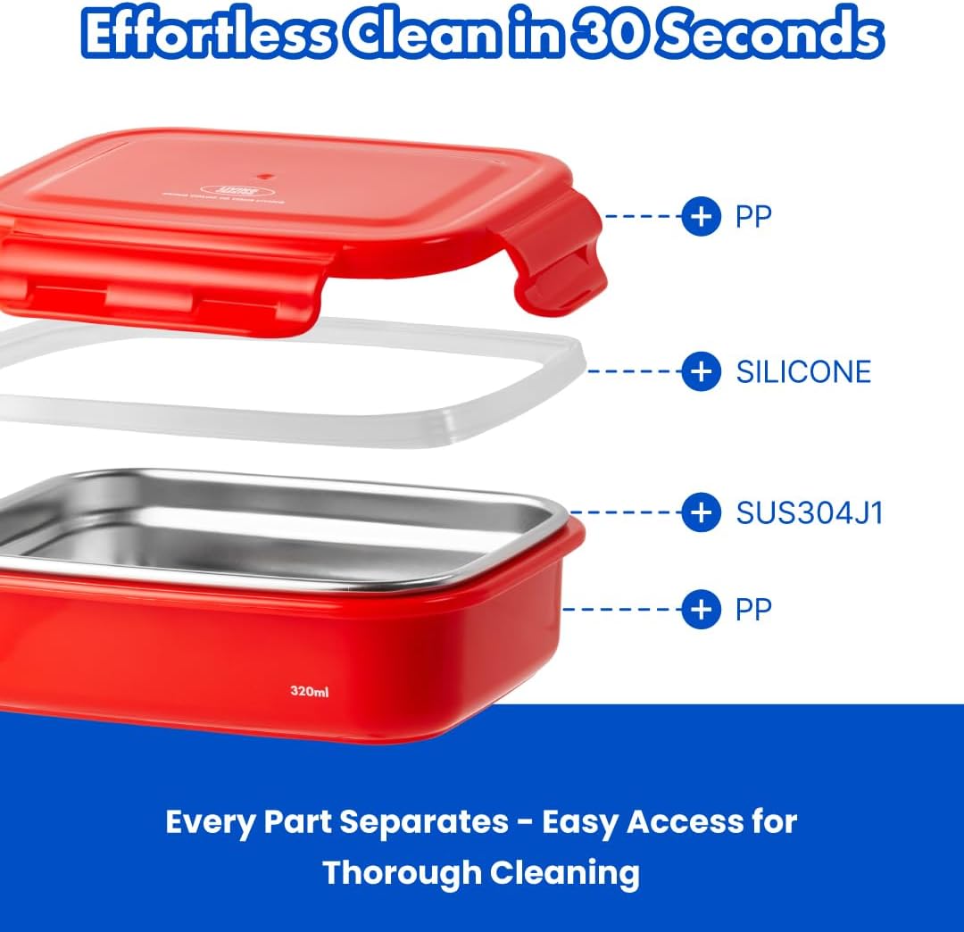 KeeperTen Microwave Safe Stainless Steel Food Storage Container(Melon Green, 37.2oz) Leakproof, Dishwasher & Freezer Safe, BPA-Free, Odor Resistant, Reheat or Store Meals On-the-Go - Image 5