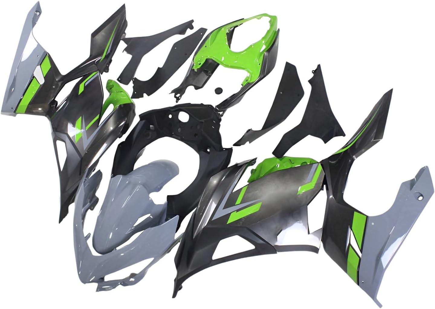 DFMTGreen Gray Injection Fairing Kit Fit for Kawasaki Ninja 400 2018 2019 2020 2021 2022 2023 ABS Plastic Bodywork Motorcycle Full Fairings Body Kit Body Frame Body Panel
