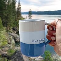 Vista 7 de Pavilion Gift Company - Taza de cerámica Lake People de 18 onzas con temática de lago para casa del lago, ancla, azul