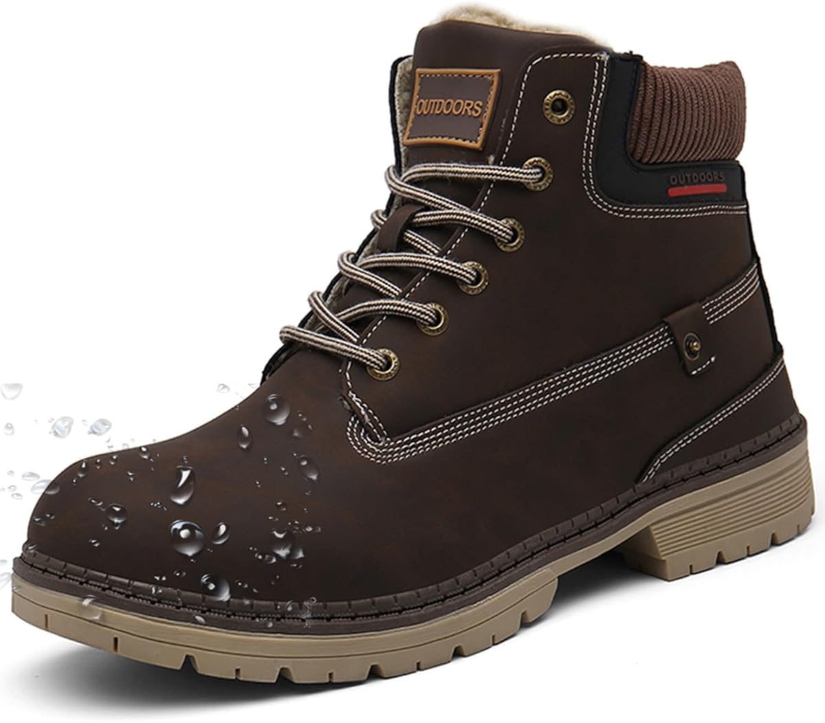 Men's Women's Snow Boots Warm Fur Lined Ankle Booties Hiking Trekking Trail Climbing Shoes Lace Up Anti-Slip Waterproof Working Outdoor Boots