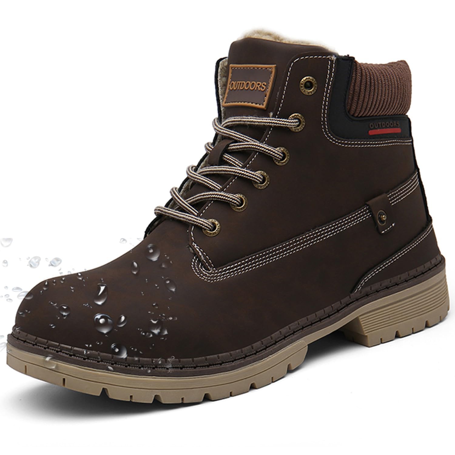 Stivali Uomo Donna Inverno Scarpe da Neve Caldi Snow Boots Impermeabili Stivaletti Pelliccia Stringate Outdoor