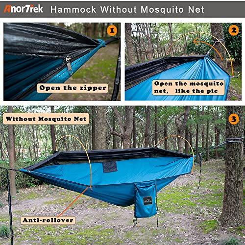 Anortrek Professional Camping Hammock With Mosquito Net, Lightweight Portable Double Hammock With Two 10 Ft Hammock Tree Straps, 230T Nylon Hammock For Camping, Hiking, Yard, Backpacking #TOP4