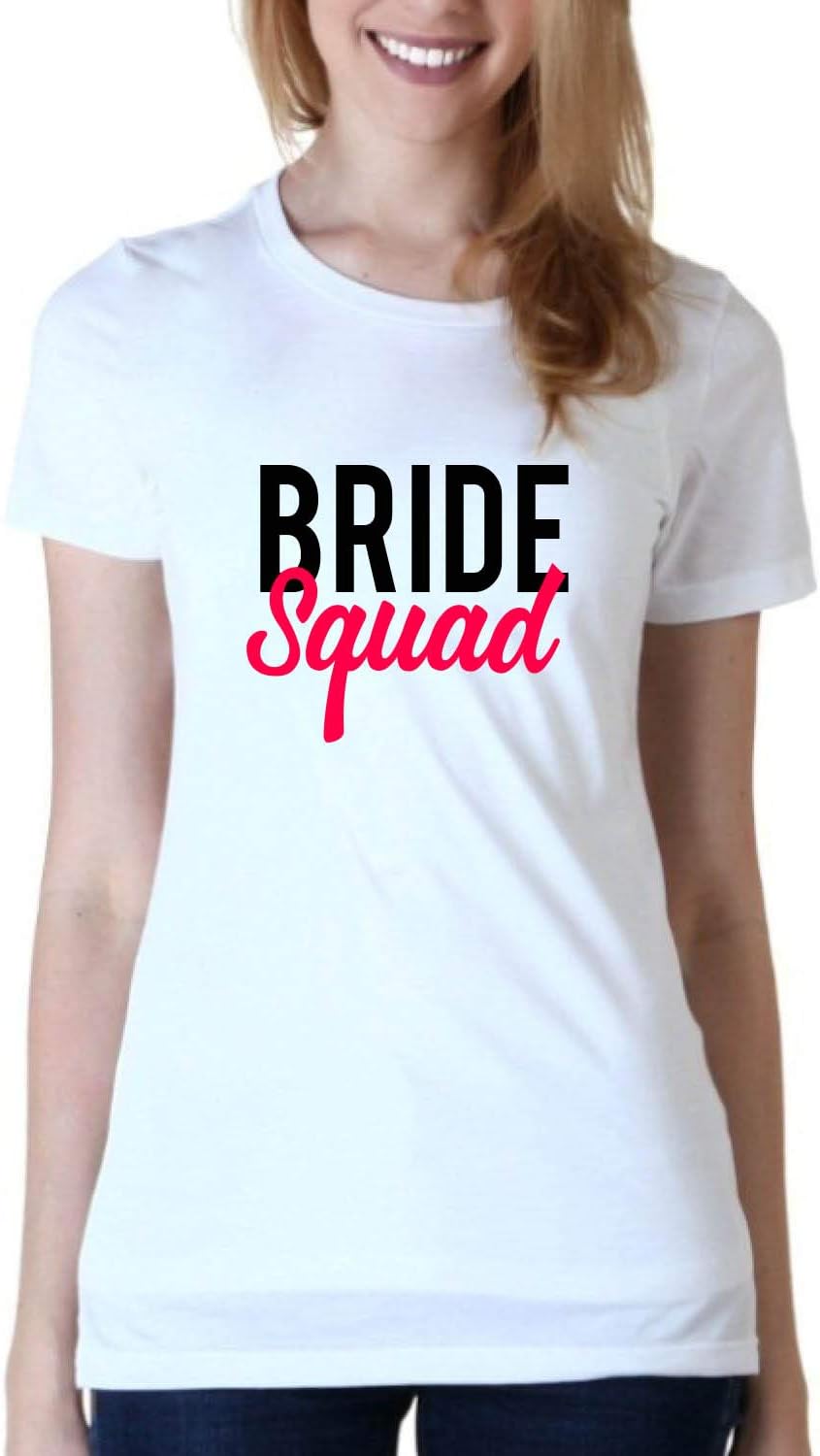 GenericBrides Maids printed polyester Round Neck Casual T-shirt (white)