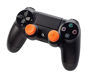 KontrolFreek FPS Freek Vortex for PlayStation 4 (PS4) and PlayStation 5 (PS5) Controller | Performance Thumbsticks | 1 High-Rise Convex, 1 Mid-Rise Concave | Orange