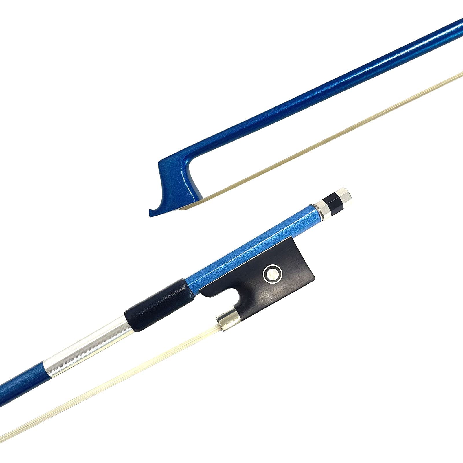 LIEKE Carbon Fiber Violin Bow 1/8 size LightWeight Bow for Kids Students (1/8 size, Blue)