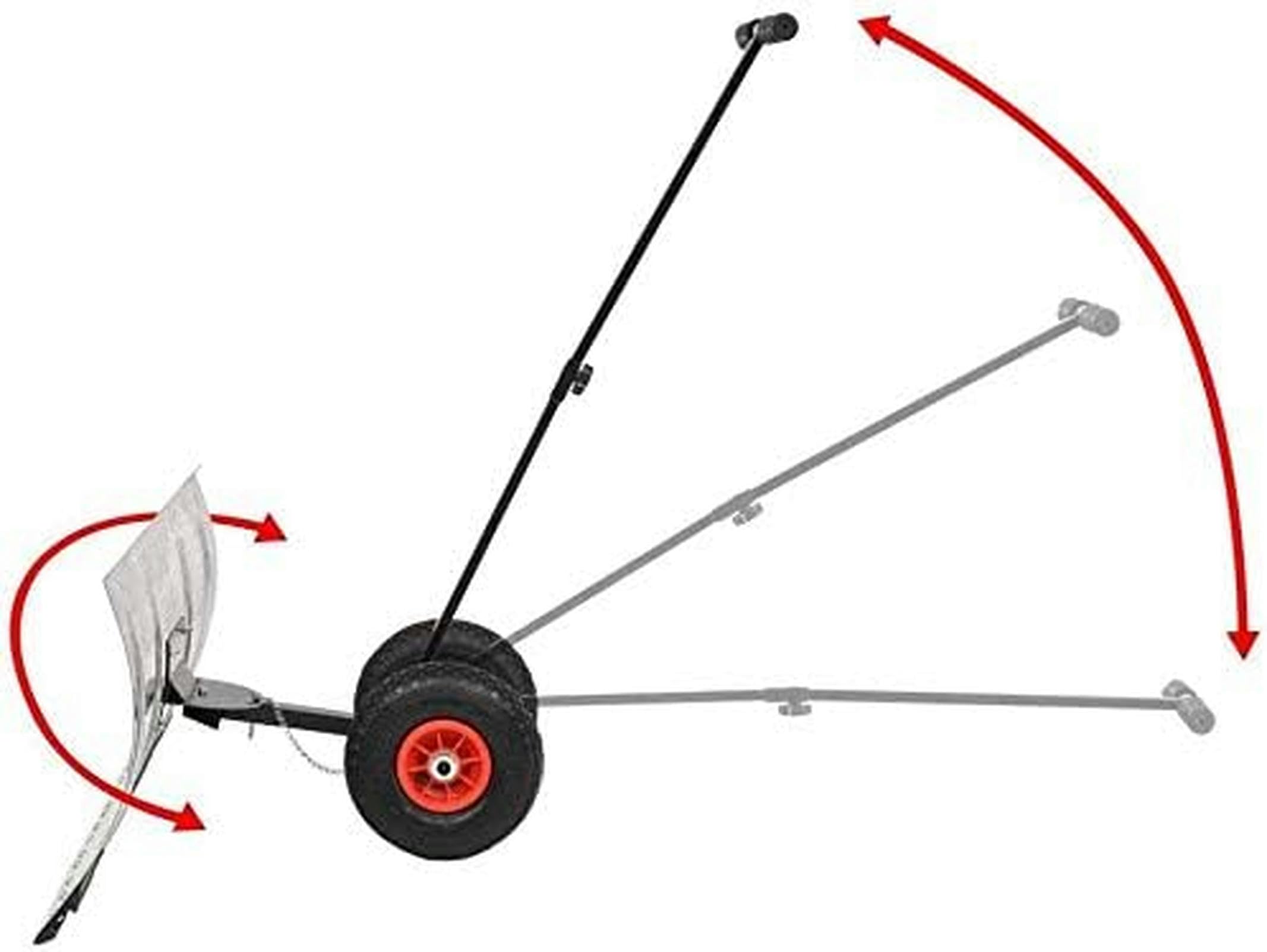 JOCHEN Schneeschaufel, manueller Schneeschieber mit Rädern und verstellbarem Griff | Hochleistungs-Schneeschaufel für Straßenschnee, sauberer Schneeschieber