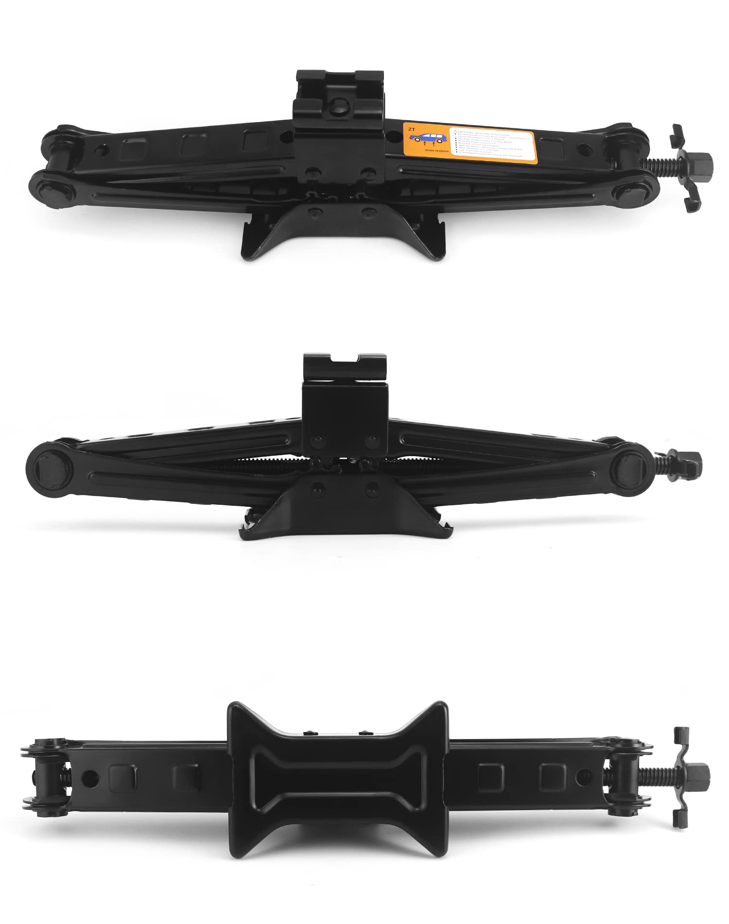 QWORK® Cric a forbice 2T, cric per auto, altezza max 390 mm, con manovella