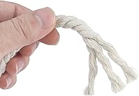 Vista 4 de joycraft Cordón de macramé, cuerda de algodón blanco hueso, 0.315 in x 21 yardas, cuerda de algodón trenzado de 3 hebras para colgar plantas