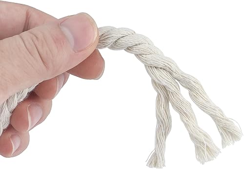 Miniatura 4 de joycraft Cordón de macramé, cuerda de algodón blanco hueso, 0.315 in x 21 yardas, cuerda de algodón trenzado de 3 hebras para colgar plantas,