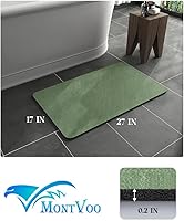 Vista 30 de MontVoo - Tapete de baño con base de goma, antideslizante, de secado rápido, absorbente, fina, para debajo de la puerta, de gamuza sintética