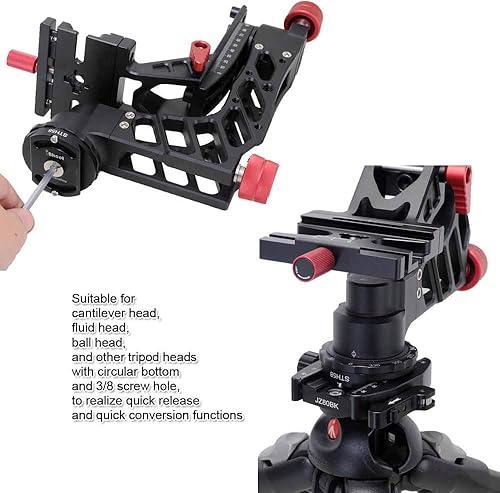 Miniatura 6 de Adaptador de liberación rápida de metal, convertidor de montaje en cabeza de trípode para cabeza voladiza, cabezal de fluido, cabeza de bola,