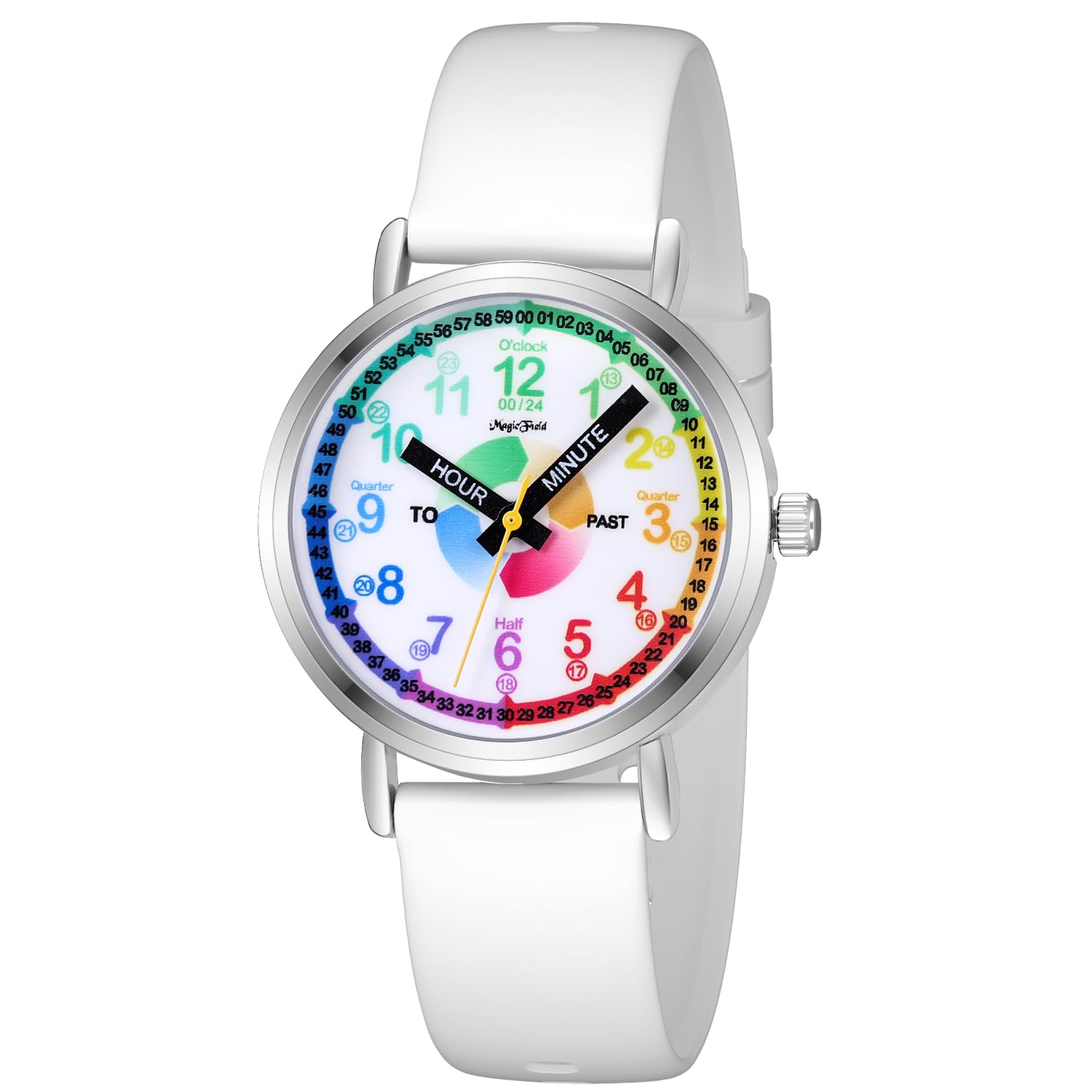 ManChDa Kids Learning Analog Watch for Girls Boys Analog Watch Time  Teaching Watch for Childrens Toddler Kids 8-12 Tell Time Watch