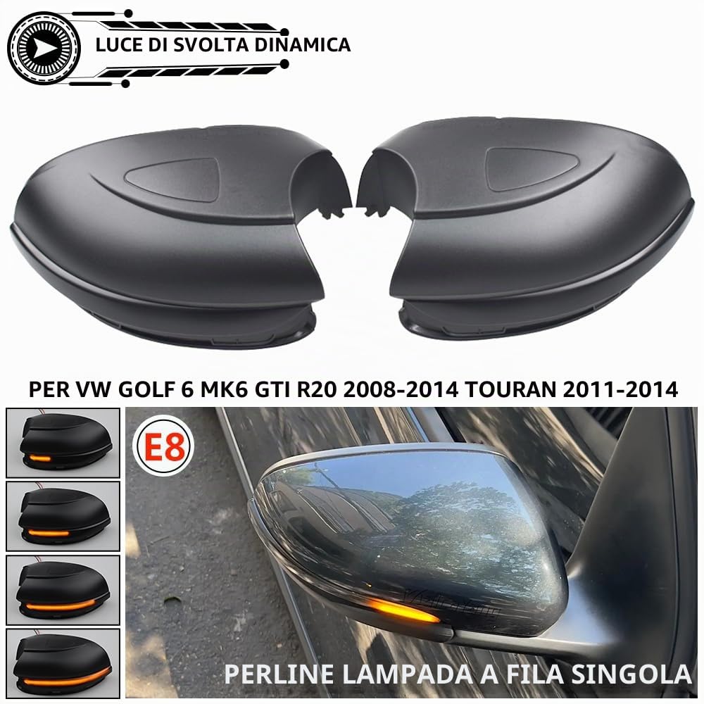 Indicatori di direzione dinamici a LED nello specchietto retrovisore per GOLF GTI 6 Golf MK6 2008-2012, R20 2008-2012