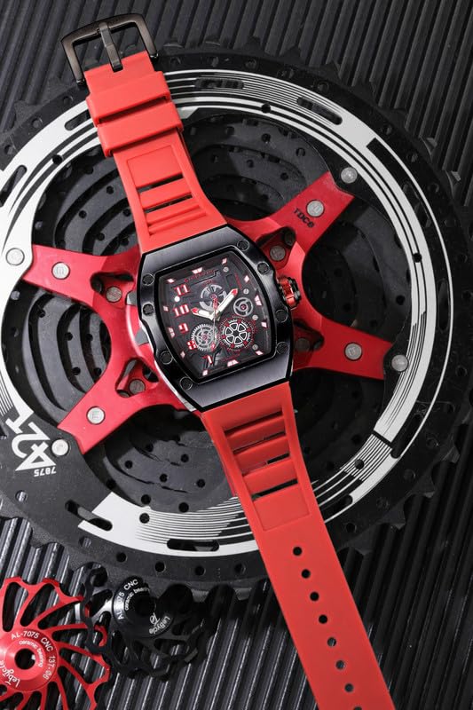 Image of Giordano Square Analog Casual Sporty Watch for Men - Mechanical-Inspired Design dial, Quartz Movement, Silicon Strap and Date Display Function - GZ-50150