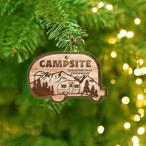 Miniatura 5 de N NAMESISS Adorno de campamento con estampado completo adorno de fogata adorno de caravana adorno de caravana adorno de Navidad adorno de árbol de