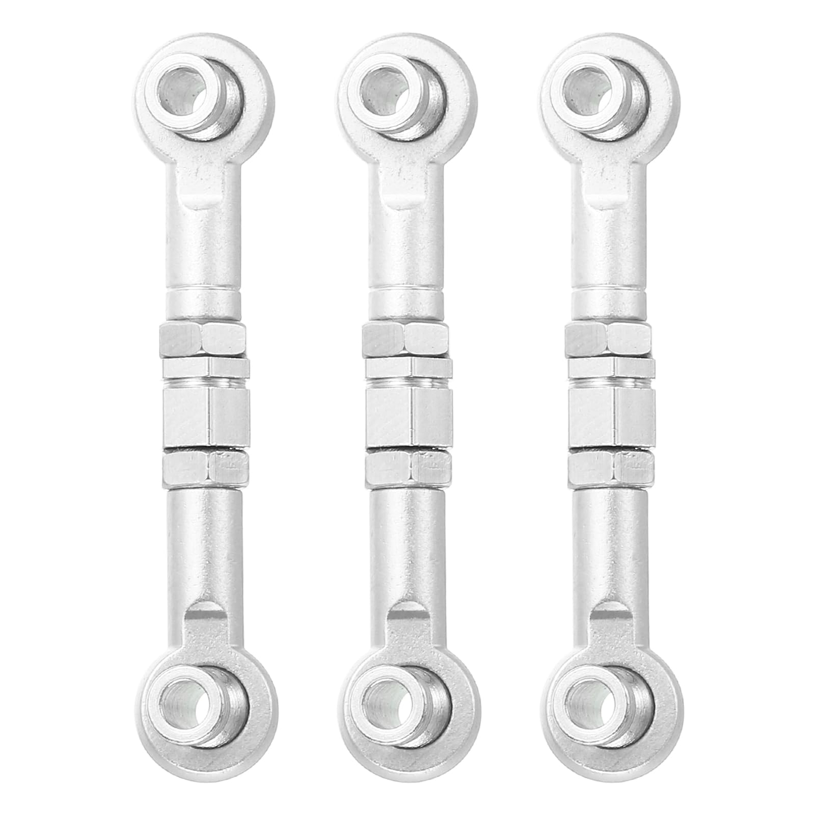 sourcing map 1 Pcs Steering Servo Turnbuckle Rod RC Aluminum Alloy Linkages for HSP 1/10 94123 On-Road RC Car (Silver, 38mm)