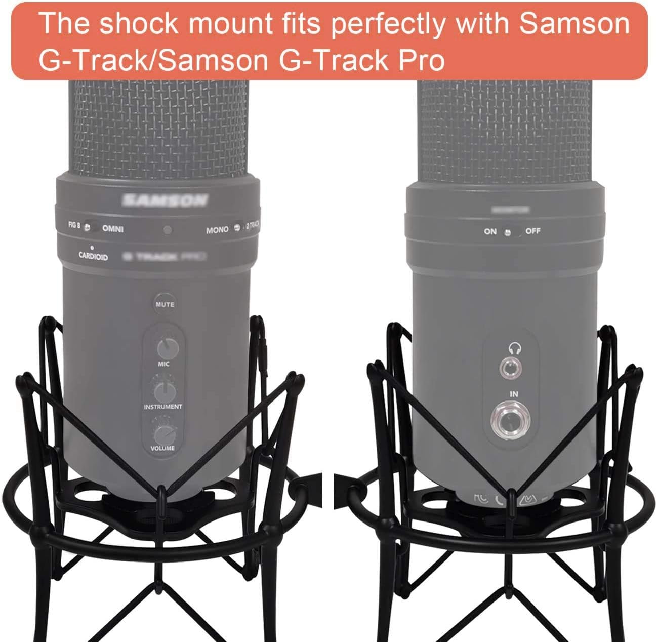 Suuntok Microphone Shock Mount Mic Holder-Anti Vibration Spider Shockmount Compatible with Many Condenser Microphones Like AT2020 MXL770 MXL990 Samson G Track Pro - Black : Musical Instruments