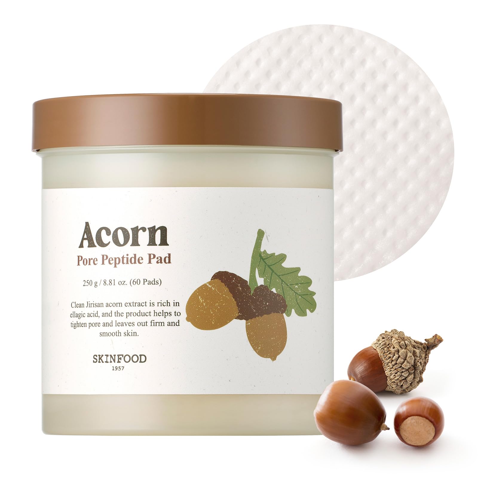 SKIN FOOD since 1957 SKINFOOD Toner Pads 60 Sheets (3 Options) (Acorn)