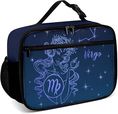 Muishi Fiambrera reutilizable con signo del zodiaco Virgo, bolsa de almuerzo aislada, bolsa de almuerzo para comida y comida, bolsa de mano para Muishi Fiambrera reutilizable con signo del zodiaco Virgo, bolsa de almuerzo aislada, bolsa de almuerzo para comida y comida, bolsa de mano para