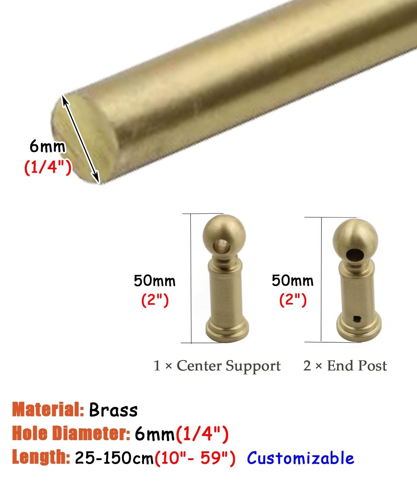 Binario Per Mensole Set di 2 Binari In Ottone Massiccio per Mensole a Parete, Barra di Protezione per Porta Spezie da Appendere Al Mobile, Asta di Supporto Ribaltabile Lunga(45cm(17 3/4"))