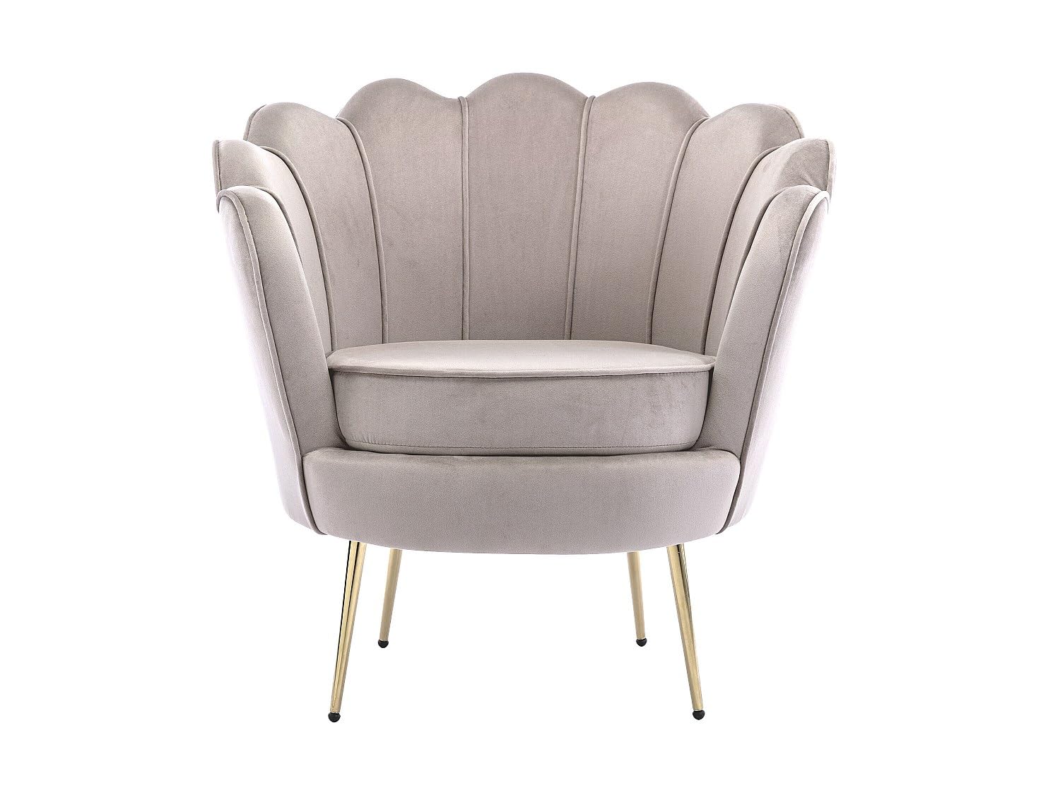 Vente-unique - Canapé 2 Places et Fauteuil Coquillage en Velours Taupe Dandelion