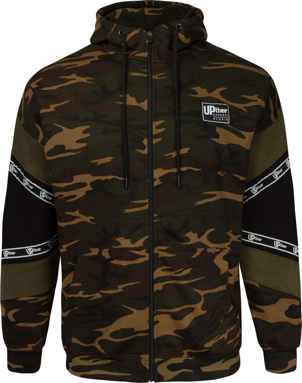 Uptheir Scout Camo Zip Through Hoody - Green-M