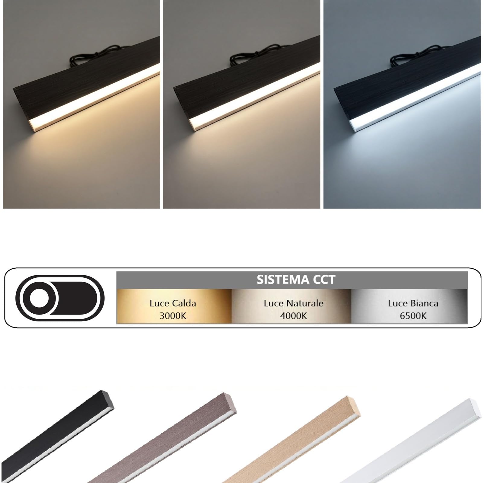 Lampadario a Sospensione LED Lineare 120 cm Nero Moderno Minimal | Per Ufficio e Cucina, Design Orizzontale, Plafoniera Lineare, Soggiorno, Stile Minimal