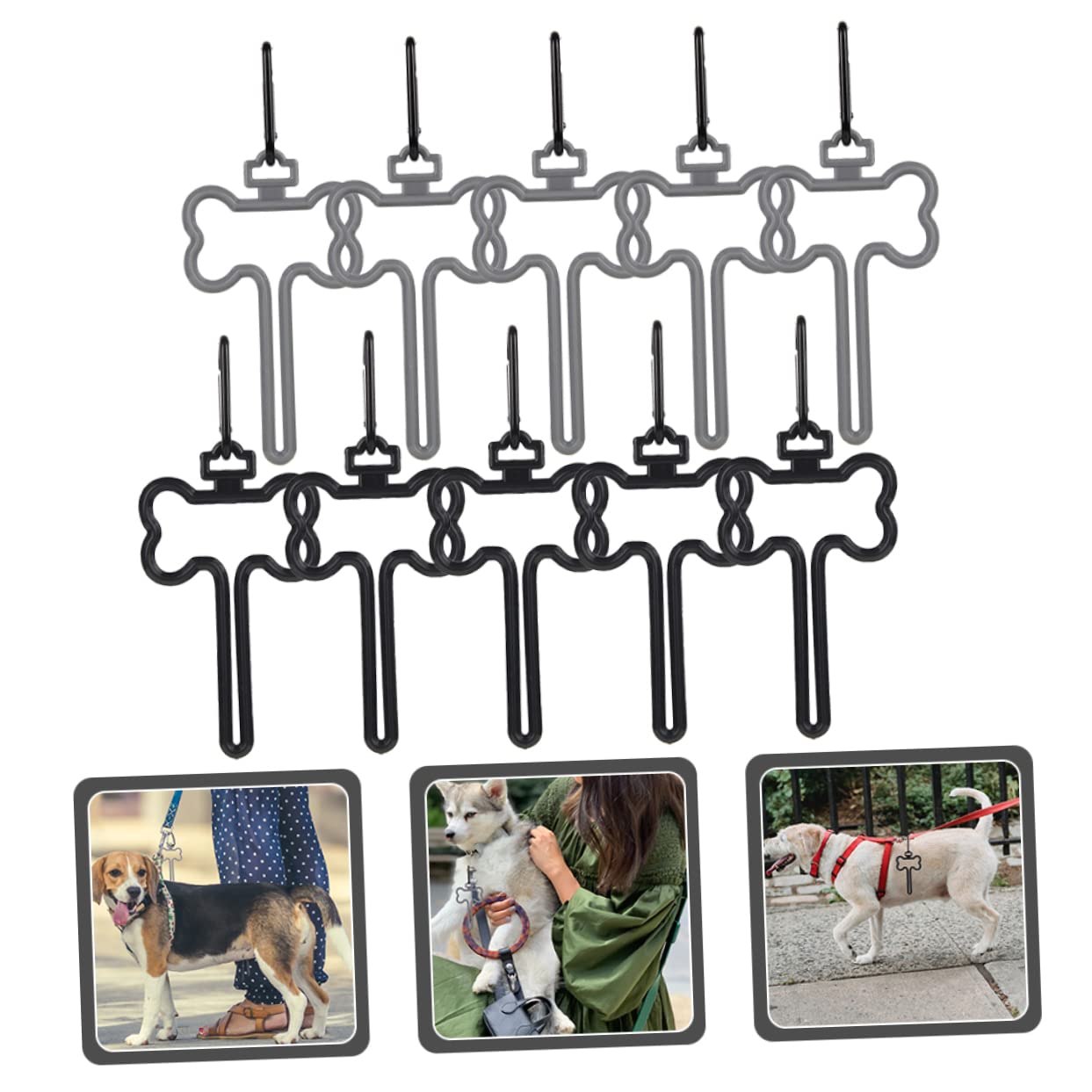 INOOMP 30 Pièces Clip pour à crottes de chien a dejection canine à dejection canine distributeur de sacs à déjections canines fourre-tout poubelle laisse de caca chiot
