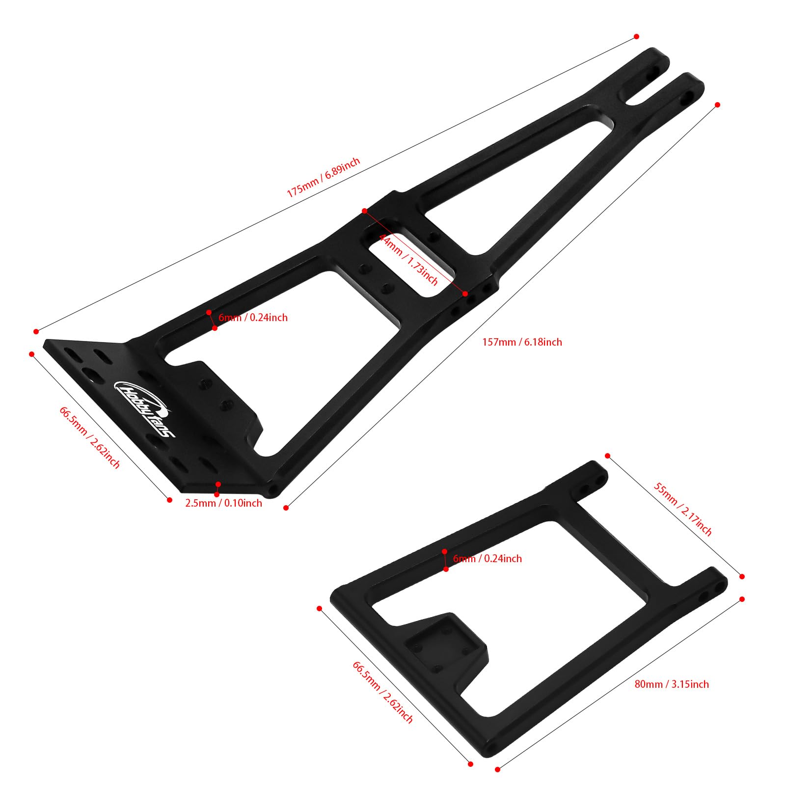 Alluminum RC Seilwinde Double Stent Rescue Set Truck Abschleppkran Arm Wrecker Kit mit 360° 35KG Servo für 1/10 SCX10 TRX4 RC Crawler und Anhänger RC Upgrade Teile (Schwarz)