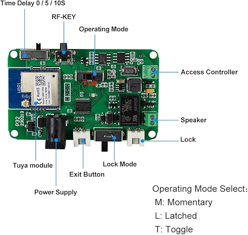 Miniatura 8 de QTTYELOK Kit de sistema de control de acceso inalámbrico Tuya Smart WiFi, abridor de puerta de puerta, control remoto, desbloqueo, aplicación de