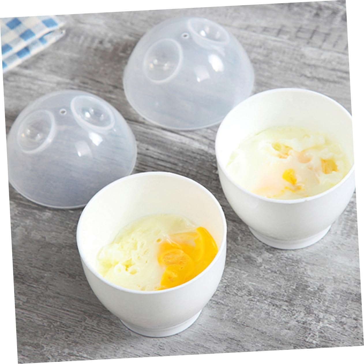 10pcs Microwave Egg Cups for Steaming Egg Holder Set White Suitable for Home Cooking Easy to Use Microwave Oven
