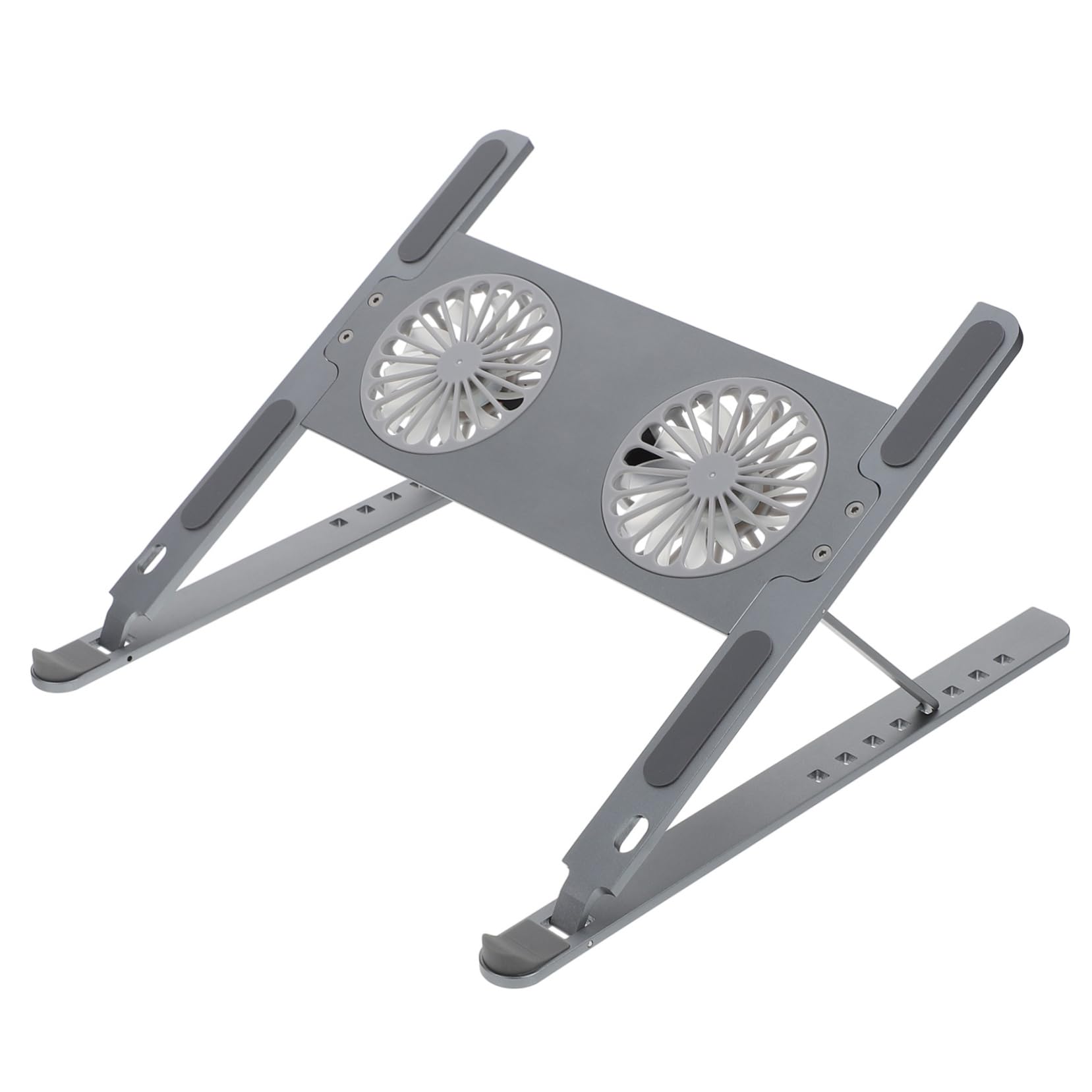 NUOBESTY Soporte Ajustable y Silencioso para Portátil Ventilador Led, Aluminio Resistente, 8 Ángulos Regulables, Adecuado para Juegos y Oficina, Soporte Ergonómico Gris