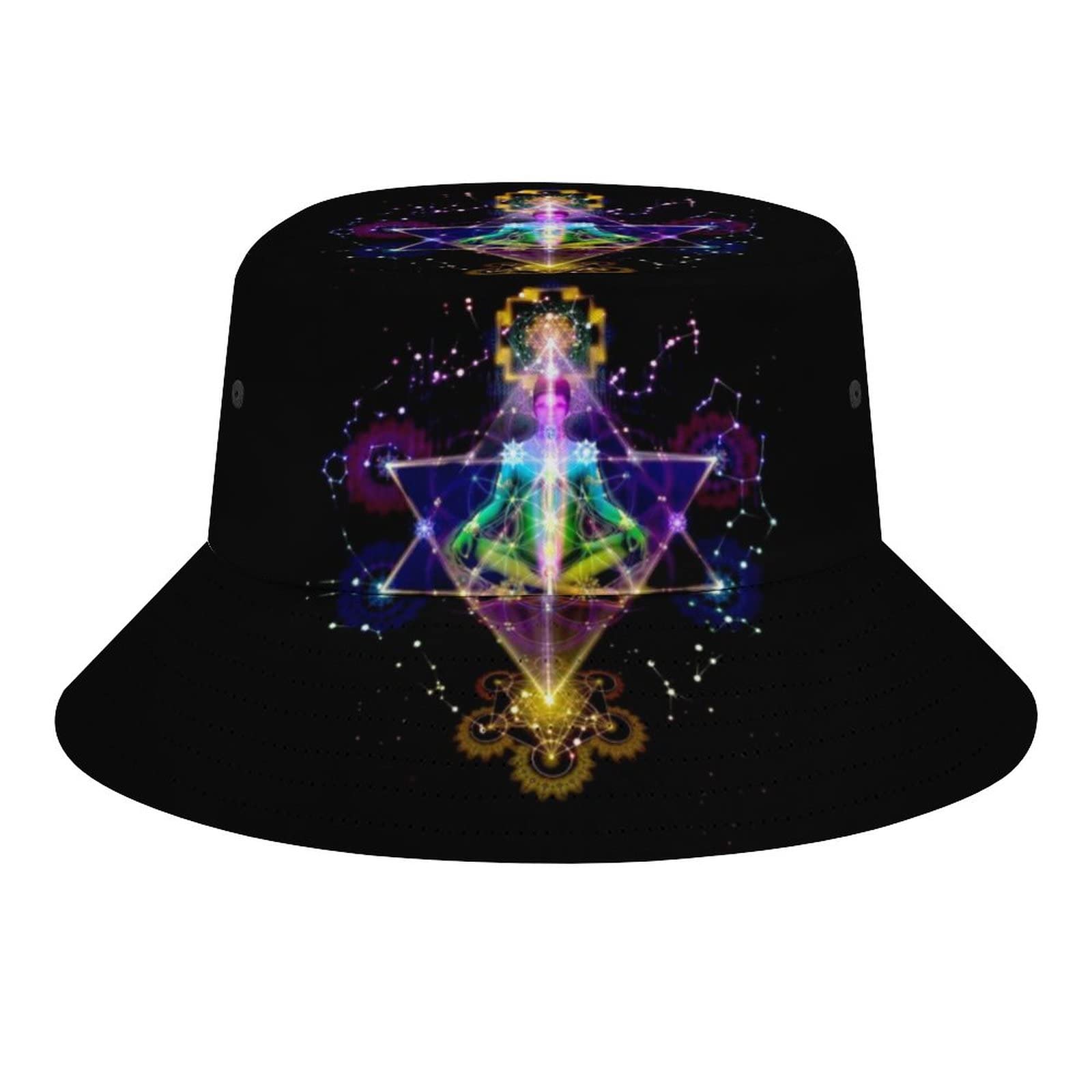 Djngn Unisex As Pic Sacred Geometry Symbol Merkaba Star Bucket Hat Fashion Sun Cap Packable Outdoor Fisherman Hat For Women And Men Teens Beach Caps Fishing Cap