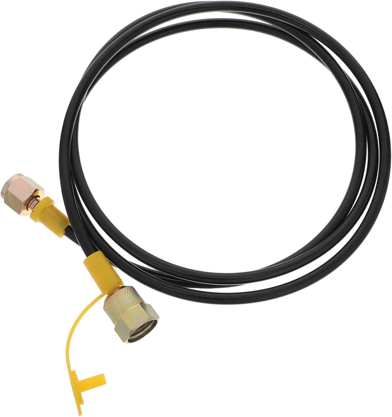 SOLUSTRE Hydraulic Rubber Pressure Gauge Hose 1.6m Black Hydraulic Pressure Tester Hose for Excavator and Liquid Conveying